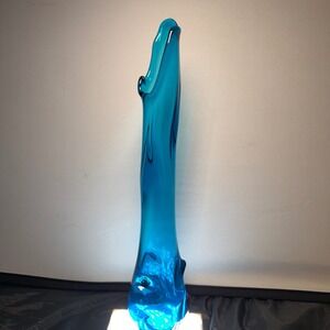 MCM Viking Tundra Swung Vase 17.5" BLUENIQUE Glass Mid Century Modern Epic
